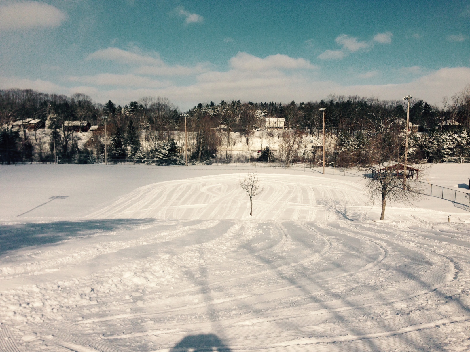 Winter sledding hill in Memorial Park