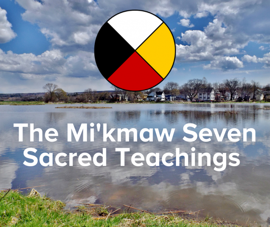 Poster of Miners Marsh with the medicine wheel and "The Mi'kmaw Seven Sacred Teachings"