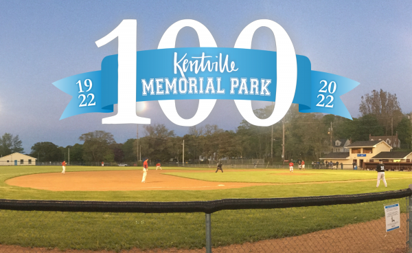 An image of memorial park with a celebratory 100 years anniversary logo over top